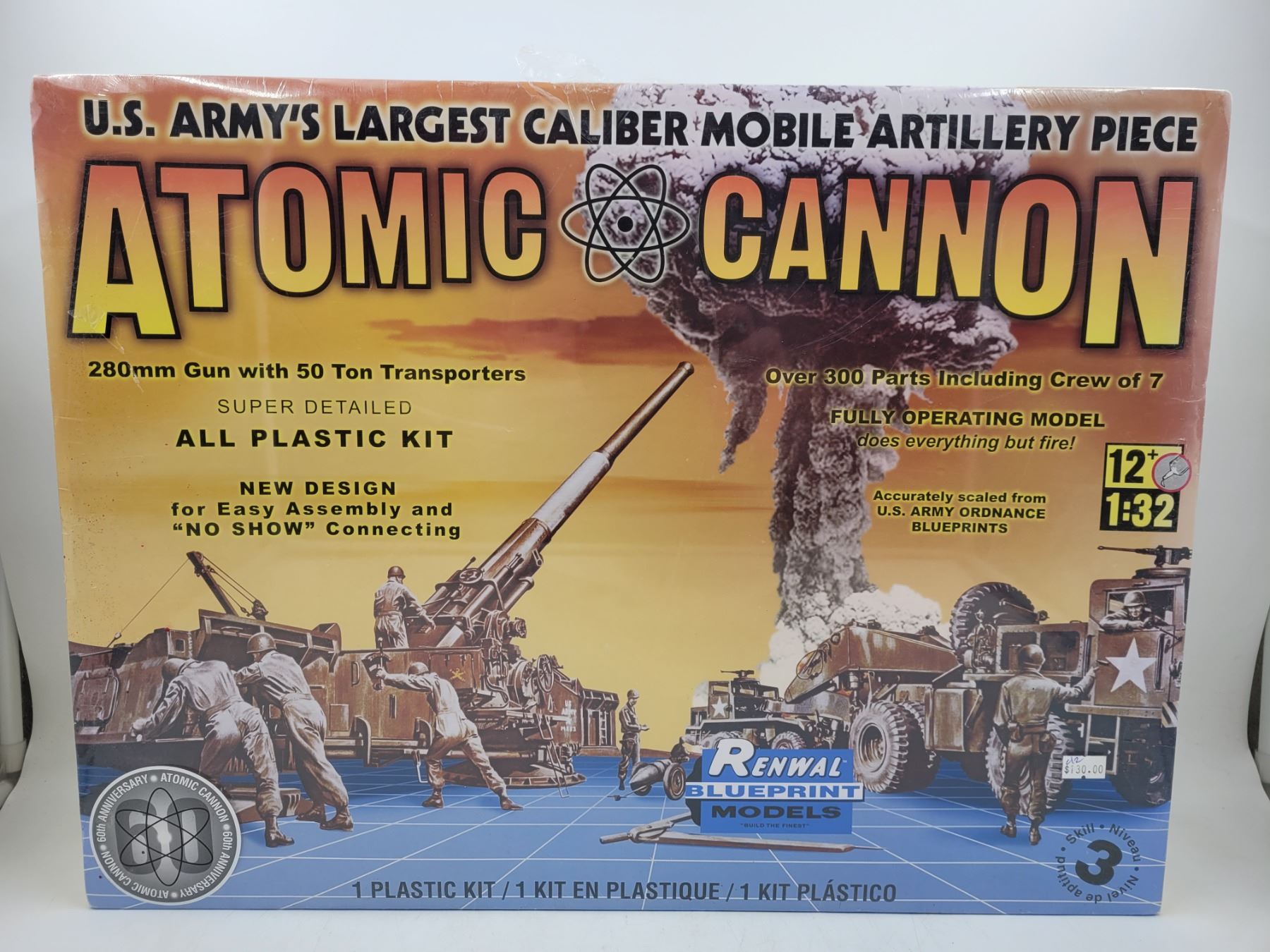 Sealed Renwal Blueprint Models 1:32 Scale Atomic Cannon Model Kit