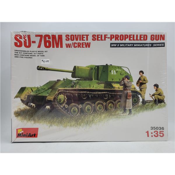 Sealed MiniArt SU-76M Soviet Self-Propelled Gun w/ Crew 1:35 Scale Model Kit