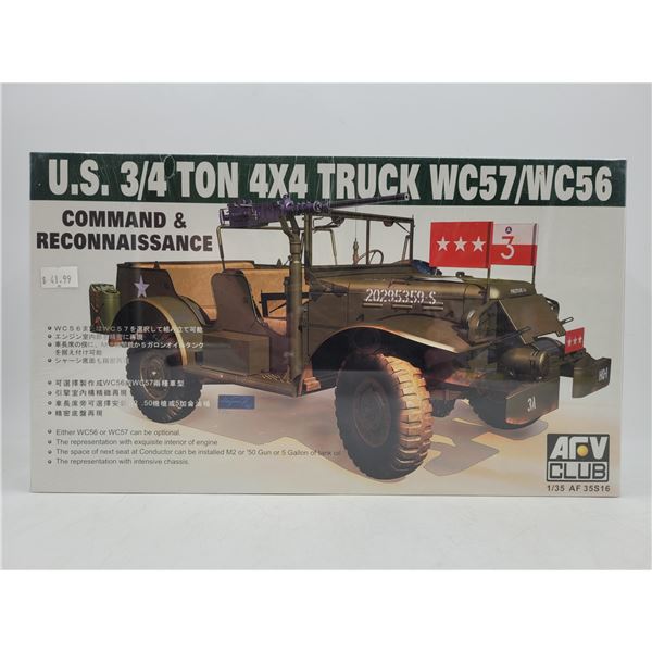 Sealed AFV Club US 3/4 Ton 4x4 Truck WC57/WC56 1/35 Scale Model Kit
