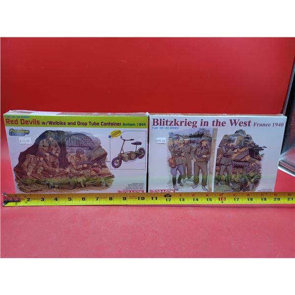 Sealed Dragon Red Devils w/ Welbike & Drop Tube Container & Blitzkrieg In The West France 1940 1:35 