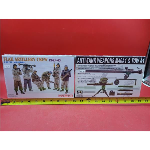 Sealed Dragon Flak Artillery Crew 1943-45 & Sealed ARV Club Anti-Tank Weapons M40A1 & TowA1 1:35 Sca