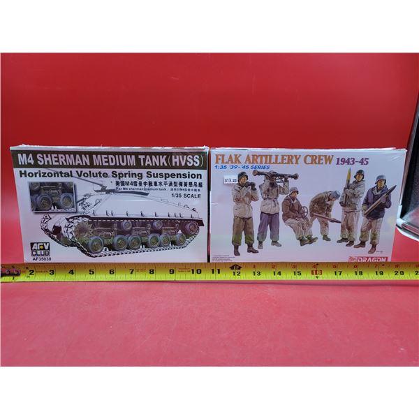 Sealed ARV Club M4 Sherman Medium Tank HVSS & Sealed Dragon Flak Artillery Crew 1943-45 1:35 Scale