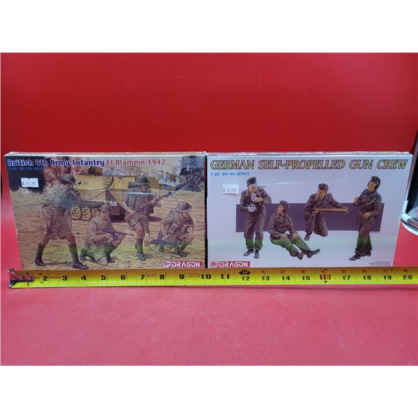Sealed Dragon British 8th Army Infantry 1942 & Sealed Dragon German Self-Propelled Gun Crew 1:35 Sca