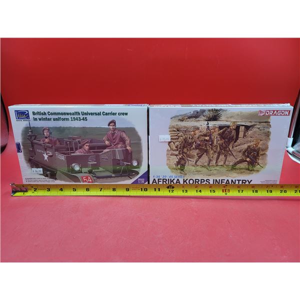 Sealed Riich Models British Commonwealth Crew 1943-45 & Sealed Dragon Afrika Korps Infantry 1:35 Sca