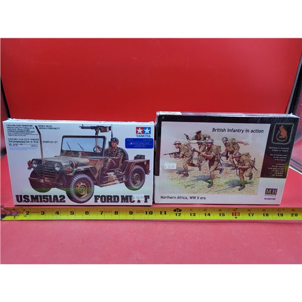 Sealed Tamiya US M151A2 Ford Mutt 1:35 & Sealed Master Box British Infantry In Action
