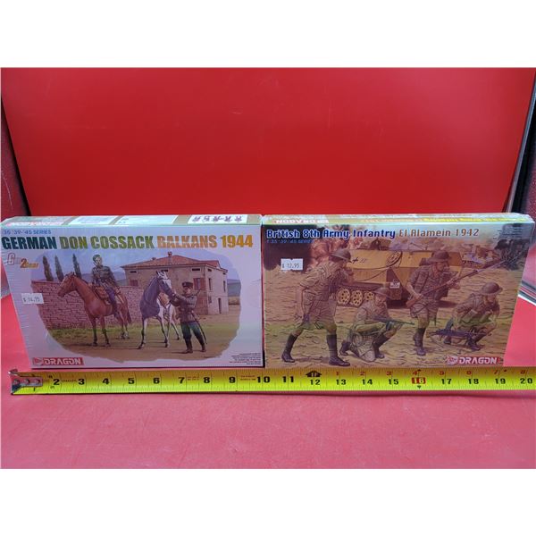 Sealed German Don Cossack Balkans 1944 & Sealed British 8th Army Infantry 1942 1:35 Scale