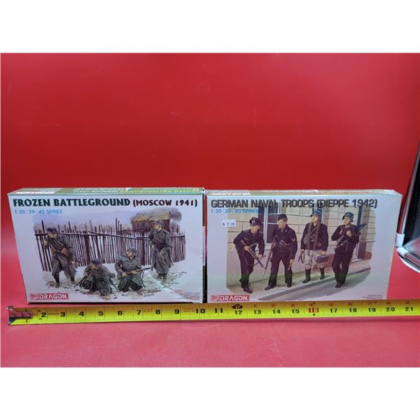 Unbuilt Dragon Frozen Battleground Moscow 1941 & Sealed Dragon German Naval Troops 1942 1:35 Scale