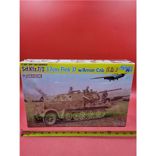 Sealed Dragon 3.7cm Flak 37 w/ Armor Cab 2 in 1 1:35 Scale