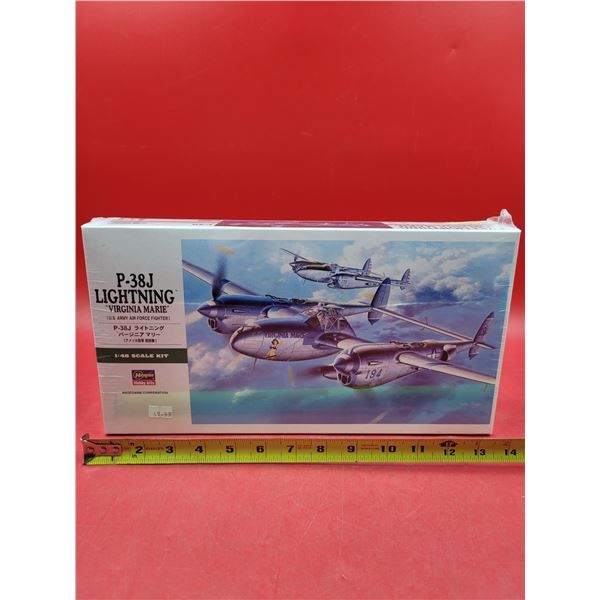 Sealed Hasegawa P-38J Lightning Virginia Marie 1:48 Scale