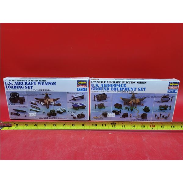 Sealed Hasegawa US Aircraft Weapon Loading Set & US Aerospace Ground Equipment Set 1:72 Scale