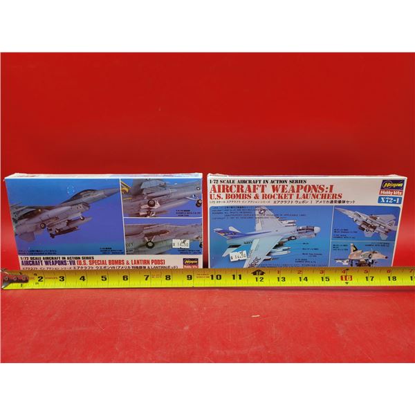 Sealed Hasegawa Aircraft Weapons V11 & Aircraft Weapons US Bombs and Rocket Launchers 1:72 Scale