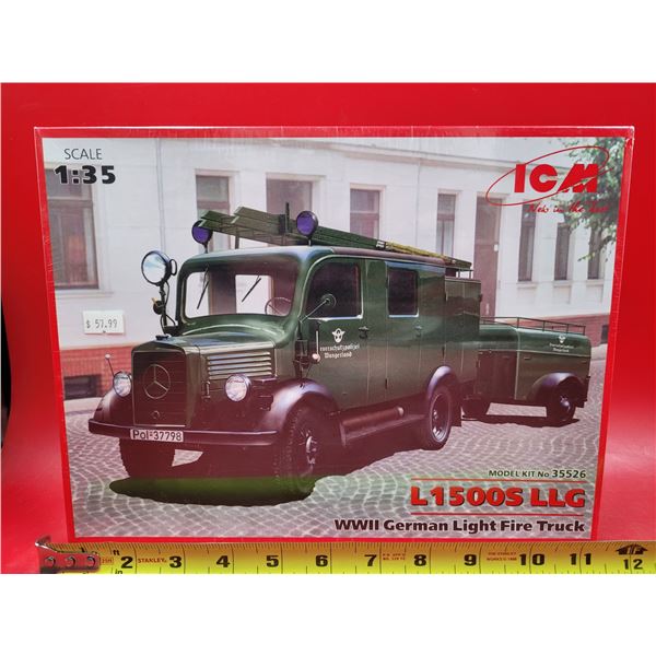 Sealed ICM L1500S LLG WWII German Light Fire Truck 1:35 Scale Model Kit