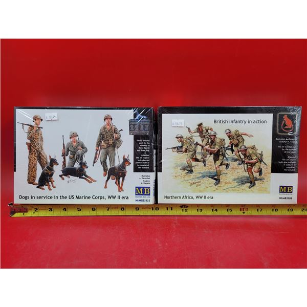 2 Sealed Master Box Model Kits (Service Dogs in US Marine Corps, British Infantry Northern Africa WW