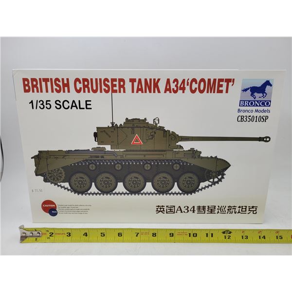 Unbuilt Bronco British Cruiser Tank A34 "Comet" 1/35 Scale Model Kit