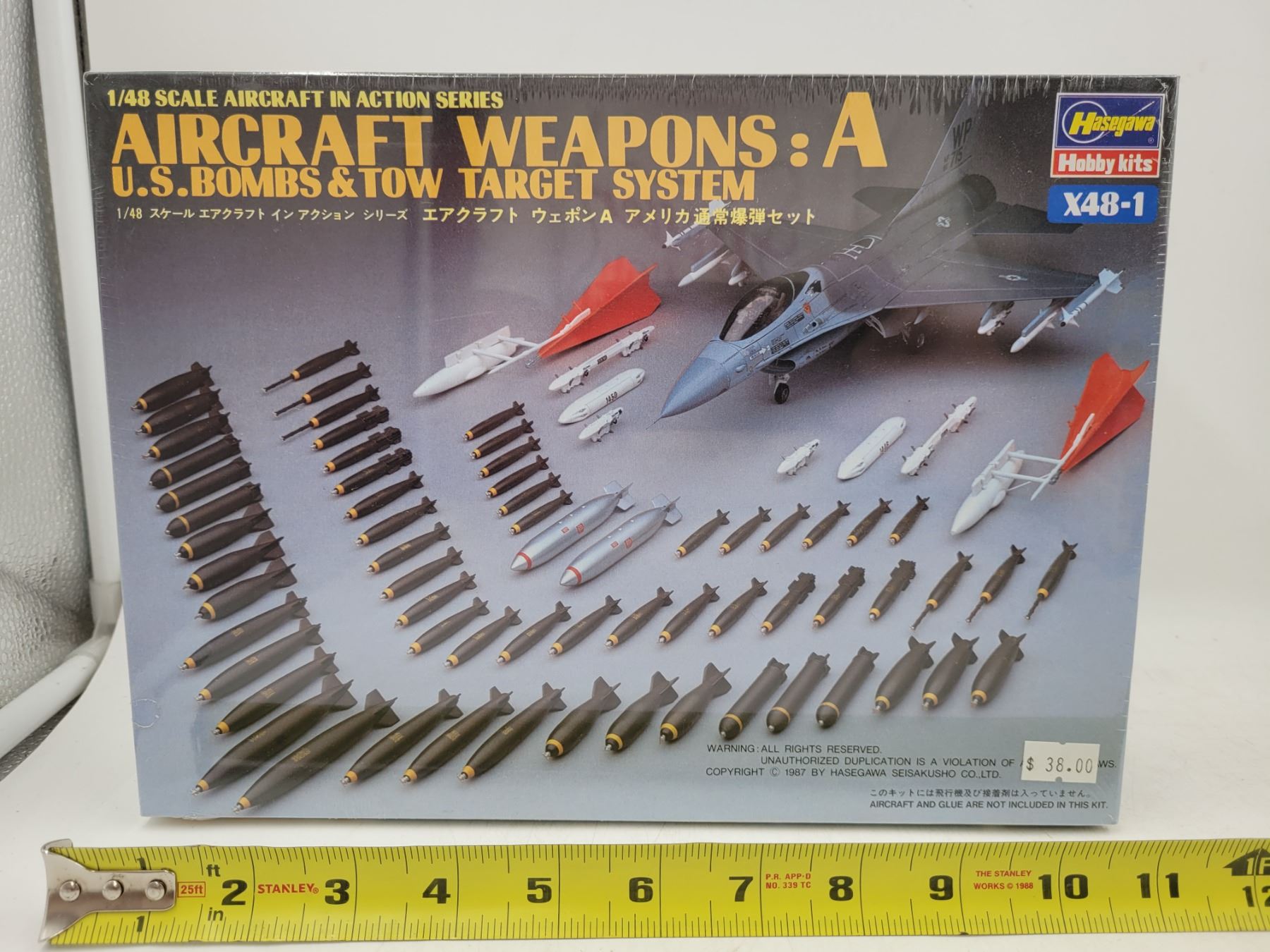 Sealed Hasegawa Aircraft Weapons:A US Bombs & Tow Target System 1:48 Scale