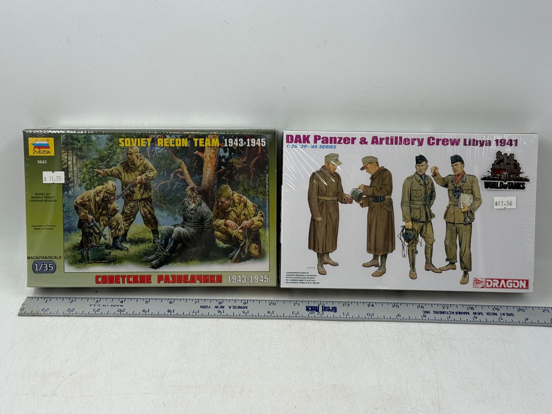 Recon Model Kit 2 Sealed Military Crew Model Kits (Soviet Recon Team & DAK Panzer ...