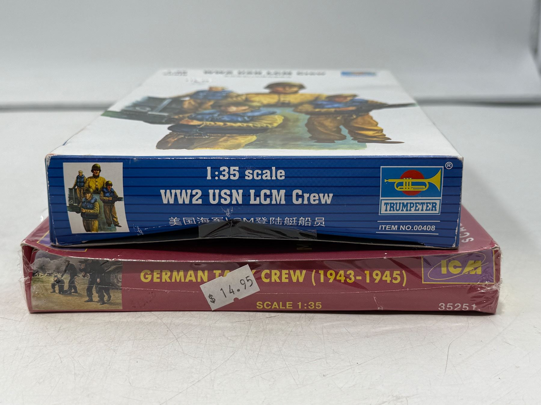 2 Military Crew Model Miniatures (German Tank Crew & WW2 USN LCM)