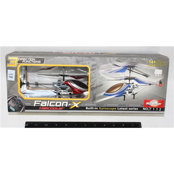 #102 Falcon X Helicopter RC Remote Control Boxed