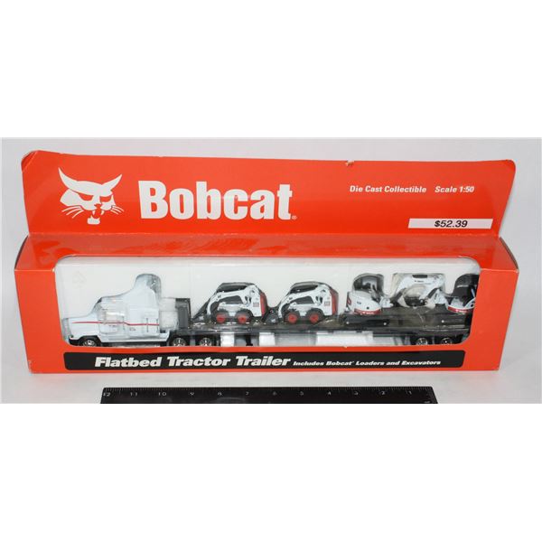#139 1:50 Diecast Bobcat Flatbed Tractor Trailer