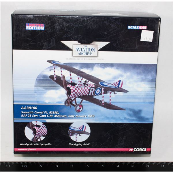 #273 1:48 Corgi Diecast Sopwith Camel Biplane RAF