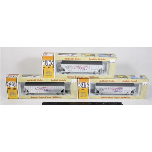 #423 HO Scale CON-COR Lot of 3 Coal Cars