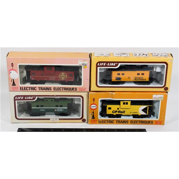#489 HO Scale Lot of 4 Cox and Life-Like Traincars
