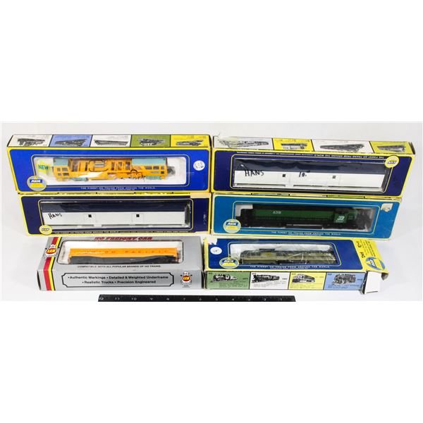 #490 HO Scale AHM Lot 2 Locomotives 4 Cars