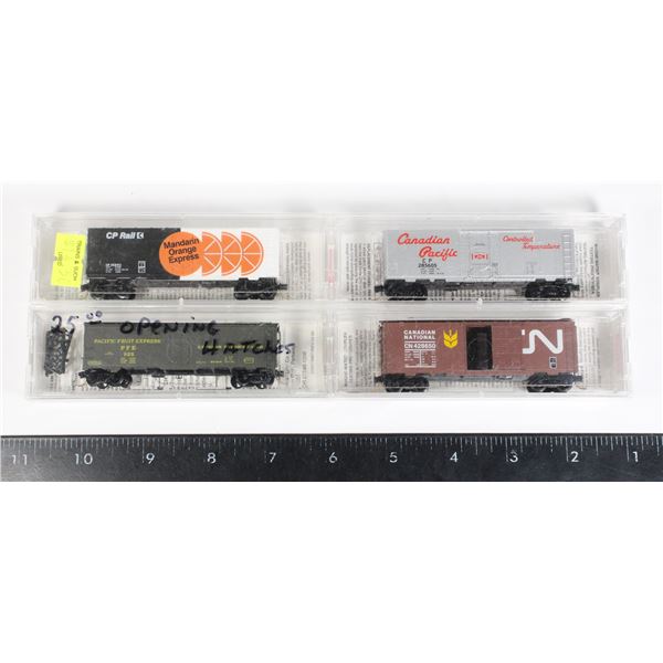 #501 N Scale Micro-Trains Line Lot of 4 Train Cars