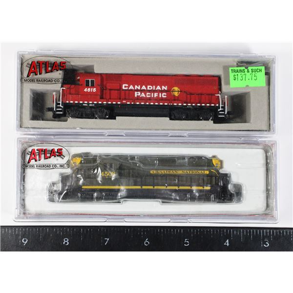 #533 N Scale Atlas Locomotive Lot of 2 Locomotives