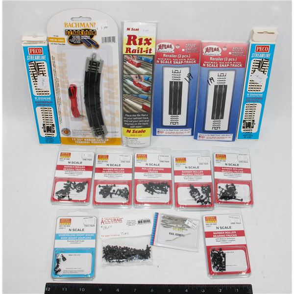 #552 N Scale Large NOS Parts Lot Track Pieces etc