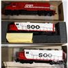 Image 3 : #557 HO Scale Soo Line 3 Locomotives + 2 Cars