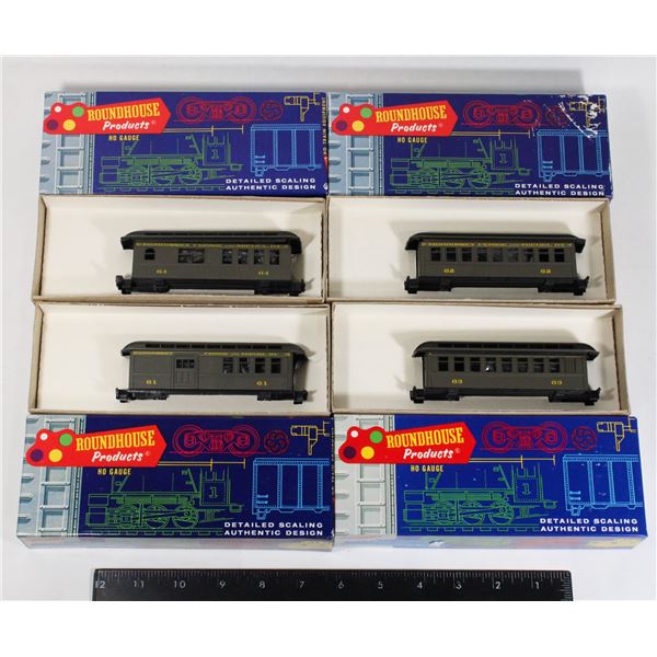 #569 HO Scale NOS 63 Train Cars Lot of 4 in box