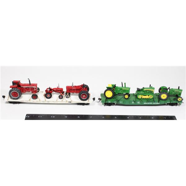 #585 John Deer / Farmall Tractors on HO Scale Car