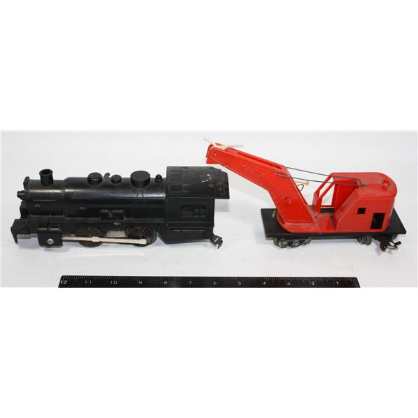 #610 O Scale Locomotive + Marx Crane worn