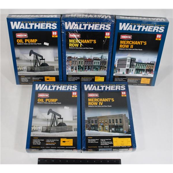 #672 HO Scale Walthers Railroad City Set 5 Kits