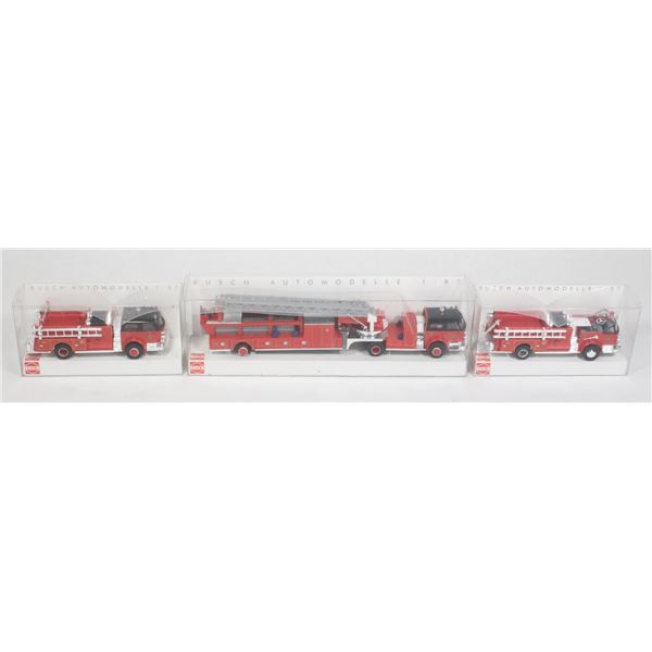 #684 BUSCH Made in Germany 3 Fire Engine Trucks
