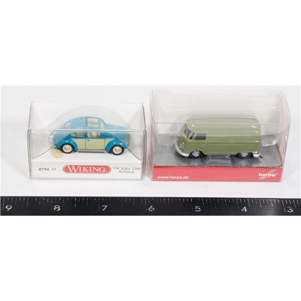 #689 Herpa / Wiking Volkswagon Lot of 2 Bus + Bug