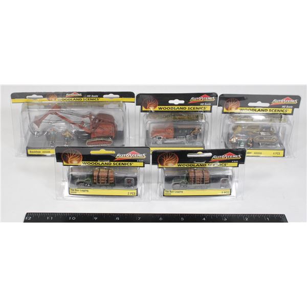 #691 HO / N Scale Woodland Scenes Lot of 5