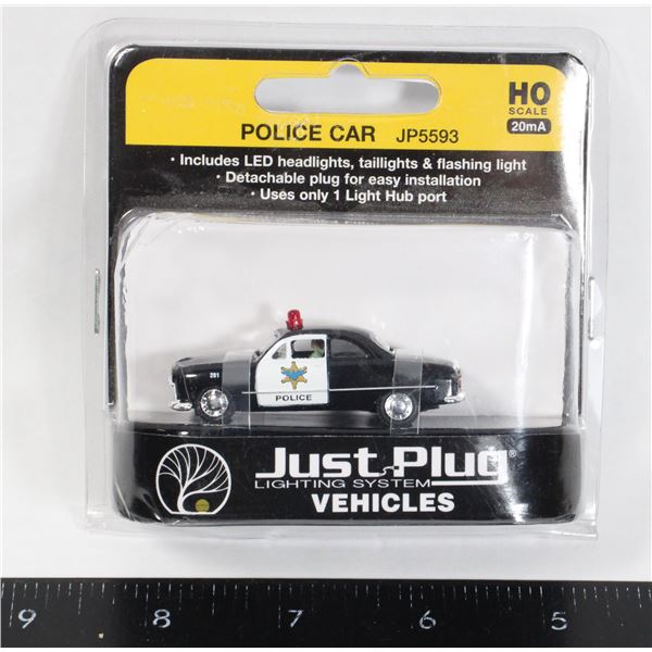 #697 HO Scale  Police Car w/ Just Plug Lighting