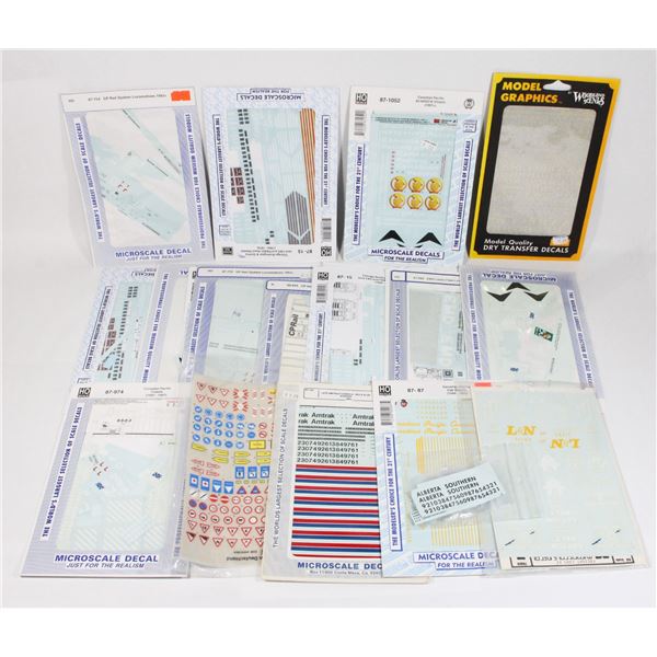 #726 7 NOS Train Decals + several open packs