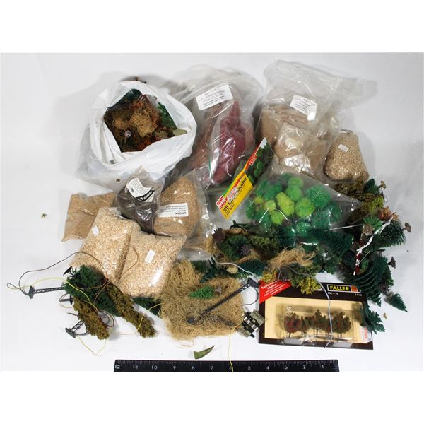#740 Lot Model Railroad Trees Shrubs Parts Etc