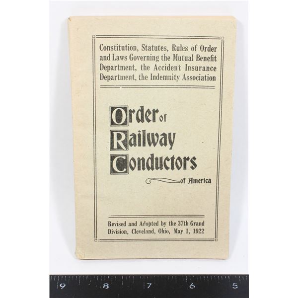 #752 1922 Order of Railway Conductors of America