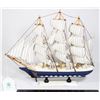 Image 1 : #758 Wood Display Sailing Ship 14 x 12 Inches