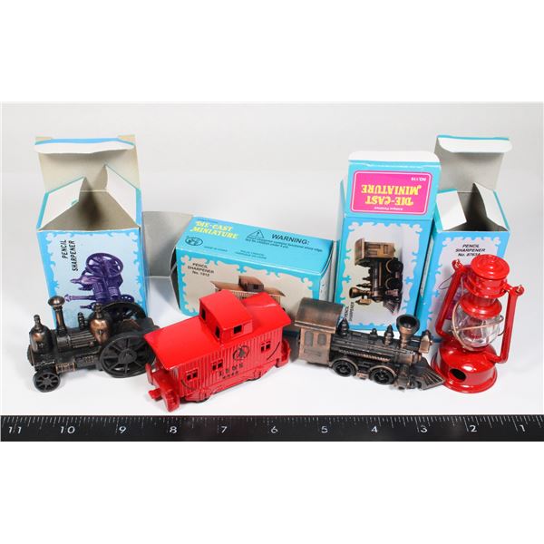 #771 Lot of 4 Railroad Pencil Sharpeners Boxed