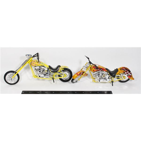 #836 Lot of 2 Toy Choppers Motorcycles