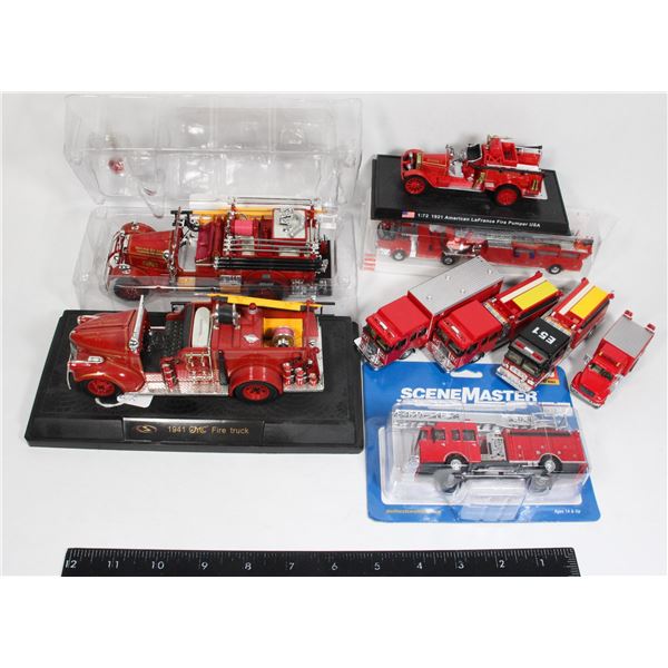 #844 Lot of Diecast +Scale Fire Engine Fire Trucks