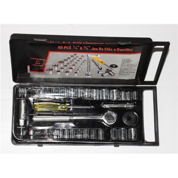 #907 40 Piece Drive Combination Ratchet Socket Set