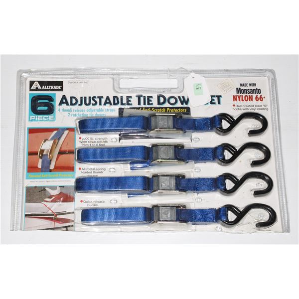 #917 Alltrade 6 piee adjustable Tie Down Set