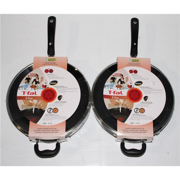 #919 Lot of 2 Sealed T-fal viva Jumbo Cooker w/lid