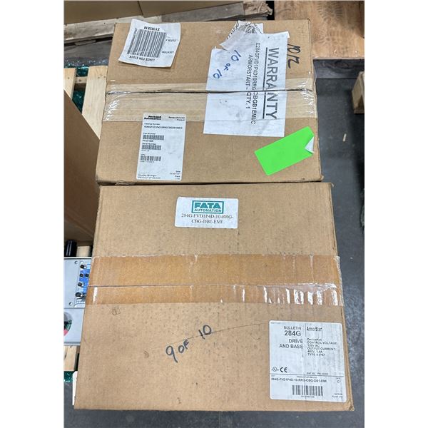 (2) Allen Bradley #284G-FVD1P4D-10-RRG-CBG-DB1-EMI/C ArmorStart Control Module Drive & Base